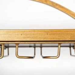 Carola Gold Iron Frame W/ Two-Tier Mirrored Shelves & Stemware Holder Bar Cart - 36.25L X 18.0W X 40.25H - Gold -Elegance Barware 2c2c76b9 6a15 4e3b 921c c0e772a510c1