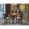 Black & Cherry Finish Natural Rubberwood 5-piece Dining Pub Set -Counter-height Square Table- 4 Chairs(Seat's Type Options) - CHEL5-BLK-C -Elegance Barware 2c2dd5a2 0693 4746 b9ac 39b56bd46bf1