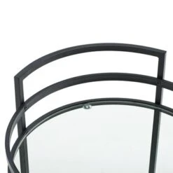 Bailey Round Bar Cart - 21.13x20x32.5 - Steel/Glass - Matte Black -Elegance Barware 2c4d009d 2188 4d66 8ea6 ec372cebf103