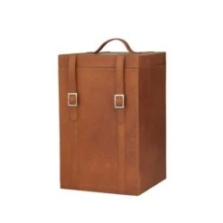 Leather Modern Wine Holder - 5 X 5 X 19 - Tan -Elegance Barware 2d7aeb9a 12de 4e05 b184 95bb34e6114f