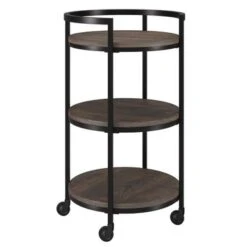 Graham Bar Cart - Antiqued Gray Oak -Elegance Barware 2dee57ca fcd7 432d 88dc b828126cfe01