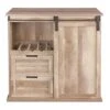 Carbon Loft Leguizamo Sliding Barn Door Wine Cabinet - Natural - Wood/MDF