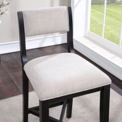 Burbank Solid Wood Counter Stool By Greyson Living - Gray Fabric -Elegance Barware 2ec80422 9990 4215 9b7c e30974dec600