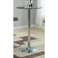 Porch & Den Leary Round Silver Metal Bar Table - 40.50" X 23.75" - 2 Seat - Round - Silver -Elegance Barware 2f50c8df 50ed 48b1 9797 e9a117d7f000