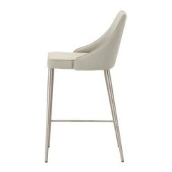 Upholstered Counter Height Stool With Footrest Light Gray -Elegance Barware 2f5d015e 2a24 44f1 a231 5f30795ecf60