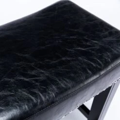 Wooden Height 26" Backless Faux Leather Stools,Set Of 2 - Black -Elegance Barware 3022193b 419a 499d 84af 909607bc57ad