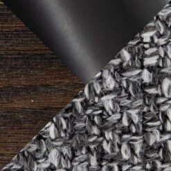 Carson Carrington Vallberga 26" Counter Stool With Walnut-Glazed Wood Base (Set Of 2) - Grey Noise Fabric/Round Black Footrest -Elegance Barware 302bc823 6a8f 401e bbd8 1dba32200873