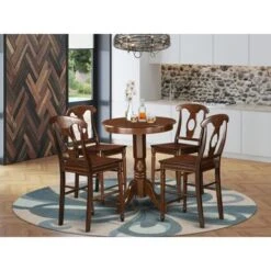 5-Piece Counter Heigh Dining Room Pub Set Includes A Wooden Dining Table And Dining Chairs (Color Option) - N/A - EDKE5-BLK-W -Elegance Barware 3050c337 2d12 4eee 91bf 50cdab297b98