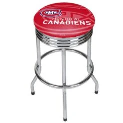 NHL Chrome Ribbed Bar Stool - Montreal Canadians