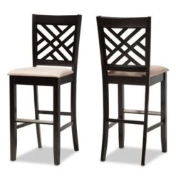 Baxton Studio Jason Modern And Contemporary 2-Piece Bar Stool Set - Sand