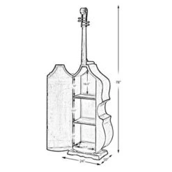 Vintiquewise 6.5 Feet Tall Violin, 3 Shelf Large Violin Shaped Cabinet With Door - Brown -Elegance Barware 315cf80b 9e01 4c96 a0d8 ae8668e89ce2