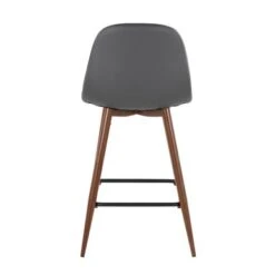 Carson Carrington Stone Walnut Counter Stool (Set Of 20 - Grey Faux Leather -Elegance Barware 316c4390 c256 479c bf39 01cb135ace16