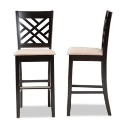 Baxton Studio Jason Modern And Contemporary 2-Piece Bar Stool Set - Sand -Elegance Barware 32ca4026 d8b3 45b6 859d 616130e82c86