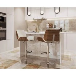 Carson Carrington Tranas Mid-Century Modern Adjustable Barstool - Brown/Cherry -Elegance Barware 348b4ca1 defe 4ee4 887c d8d56d1030c8