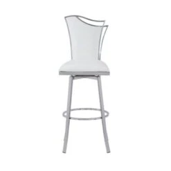 Somette Nana Swivel Barstool With Design Back - White -Elegance Barware 350dc2cc 942c 4e1a 94fa 8172fb37a8a8