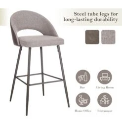 Glitzhome Set Of 2 41"H Modern Tapered Leg High Bar Stools - Brown -Elegance Barware 359506b6 8f6e 45f4 b772 d392dfea7bb3