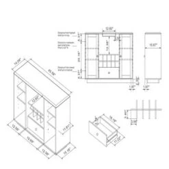 DH BASIC Traditional Coastal White 47-inch Glass-Door Wine Bar Cabinet By Denhour - Coastal White -Elegance Barware 35c5944a ce3f 4db0 a416 68204466a41e
