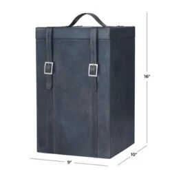 Leather Modern Wine Holder - 9 X 10 X 16 - Blue -Elegance Barware 35c79f4f e1c9 4725 9ae3 38974ca542ef