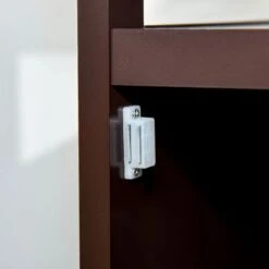 HOMCOM Wine Storage Cabinet With 4 Bottle Wine Rack, Open Shelf, Acrylic Door Cabinet With Adjustable Shelf - 19" L X 12.75" D X 37.5" - Espresso -Elegance Barware 364a8805 2839 46dc ade6 116c59a9221e