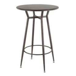Carbon Loft Barton Industrial Round Bar Table - N/A - Vintage White/Espresso -Elegance Barware 368543ca d112 4d29 b5da 3c13efb5c05c