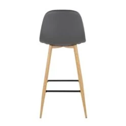 Carson Carrington Stone Natural Bar Stool - Set Of 2 - Grey Faux Leather -Elegance Barware 36c70690 a557 4069 ba2d cf6ca14e88f3