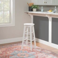 The Gray Barn Cackleberry Basic Stationary Backless Bar Stool - Greywash -Elegance Barware 3778b2d7 7535 4439 9378 696c708ff201