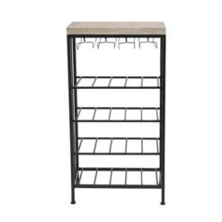 Iron/ Wood Industrial 36-inch Wine Rack - 19 X 11 X 36 - Grey -Elegance Barware 3885987b 6406 446a a78f ebb217aee5d4