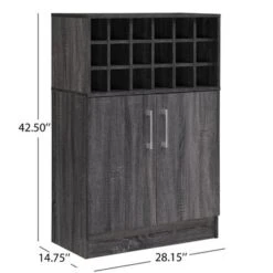 Roula Mid-Century Wood Wine And Bar Cabinet By Christopher Knight Home - Brown -Elegance Barware 39298339 e4d8 4edf b77f 67fa0a3569b0