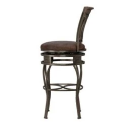 Hillsdale Furniture Montello Metal Bar Height Swivel Stool, Old Steel - 48.5"H X 20"W X 18"D - Bar Height -Elegance Barware 3a7f578f 0230 4991 ae1b a85bbad3e5c8