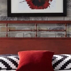 Liberty Vintage Series Distressed Queen Metal Headboard - Red -Elegance Barware 3acf6c6c 58c4 46b5 9619 7800b68e886f
