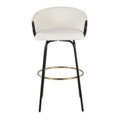 Silver Orchid Battista 30" Fixed-Height Barstool - Set Of 2 - Cream Velvet