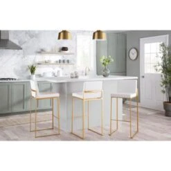 Silver Orchid Forrest High Back Bar Stool - Set Of 2 - White Velvet & Black -Elegance Barware 3b24e521 a0e8 4e24 986e e715f966e505