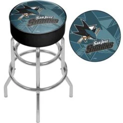 NHL Chrome Bar Stool With Swivel - Watermark - 20" X 20" X 31" - Toronto Maple Leafs -Elegance Barware 3b38b1de 4b26 4cca a6e2 a1046c131e76