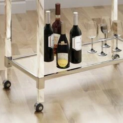 Mirren Modern Glass Bar Trolley By Christopher Knight Home - Clear -Elegance Barware 3b89ed96 b03d 404b 831b af39787e18d0
