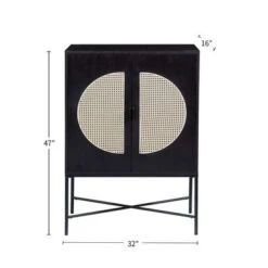 ACME Colson 2-door Wine Cabinet In Black - N/A - MDF/Metal - Black -Elegance Barware 3bb56368 7ff8 4154 ad7e 61b861a2b00f