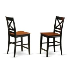 East West Furniture - Rubberwood Counter-height Pub Set - A Table And Counter Height Chairs (Color Options Available) - TRQU3-BLK-W -Elegance Barware 3beb7d7d f9cc 49c1 be3c 5df8fc4f7a97