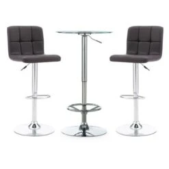 Wolcott 3PC Pub Table Set Chocolate