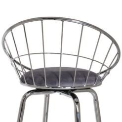 Hillsdale Bullock Basket-style Back Metal Swivel Counter Height Stool - N/A - Chrome And Teal Blue - Counter Height -Elegance Barware 3c4b89c0 47a4 4bae 8466 0c6f443089db