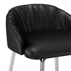 Hillsdale Furniture Boyle Metal Counter Height Stool, Chrome With Faux Leather - 33.75H X 21.5W X 22.5D - Single - Chrome/White - Bar Height - 29-32 In. -Elegance Barware 3e46df9f 6f5f 4314 994c 47bb11df6abd