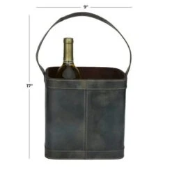 Leather Modern Wine Holder - 9 X 9 X 17 - Red -Elegance Barware 3e50b025 c457 41ab aeda eee9b2645e7c
