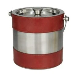 The Novogratz Leather Ice Bucket With Lid - 8 X 7 X 12 - Brown -Elegance Barware 3e6a8022 d0d9 434e 95db c2eb0edf74eb