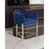 Silver Orchid Beavers Velvet Upholstered Shelter Arm Bar Stool - Navy - Counter Height -Elegance Barware 3e8f0b07 2d11 4a91 bc75 184d5689a4c2