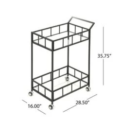 Falon Indoor Modern Bar Cart With Tempered Glass By Christopher Knight Home - N/A - Gold -Elegance Barware 3f98ebf7 96ef 48b4 a2df ff511189e0e6