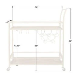 FirsTime & Co. Francesca Bar Cart, Metal Frame, Wood/Glass Top - Gold & Wood -Elegance Barware 3fcf2590 4dbe 4191 8986 45650ca74db9