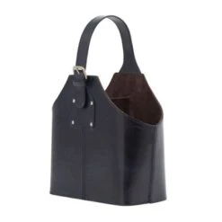 Leather 2 Bottle Wine Holder With Carrying Handle - Dark Blue - 5.65 X 10.25 X 13.30 -Elegance Barware 40611aae 2e60 498d 9adb f8038206d766