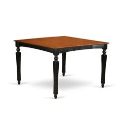 Black & Cherry Finish Natural Rubberwood 5-piece Dining Pub Set -Counter-height Square Table- 4 Chairs(Seat's Type Options) - CHEL5-BLK-C -Elegance Barware 40fcc53c d161 4cd7 afb9 84c96701e51a