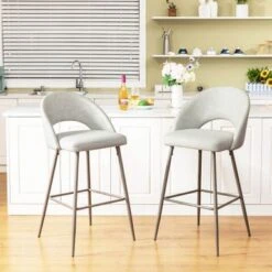 Glitzhome Set Of 2 41"H Modern Tapered Leg High Bar Stools - Brown -Elegance Barware 4182f0c5 3a46 4f68 bde6 85b5548ac1cd