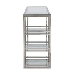 Somette Modern Stainless Steel & Glass Bar - N/A - Stainless Steel - Silver -Elegance Barware 41ed2e5d 4fd6 4ae9 8531 da1f7ec24d70