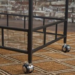 Ambrose Industrial Glass Bar Cart With Shelves By Christopher Knight Home - Iron/Glass - Gold -Elegance Barware 4251dde0 26f2 438f 808a 243be62adf5e