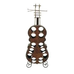 Eclectic 47 X 17 Inch Violin Wood And Metal Wine Rack By Studio 350 - MTL WINE RACK 17"W, 47"H -Elegance Barware 42859a47 1bfd 4794 8d11 23f086aed67a